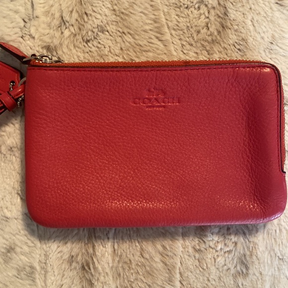 Coach Coral Leather Wristlet - Picture 2 of 9